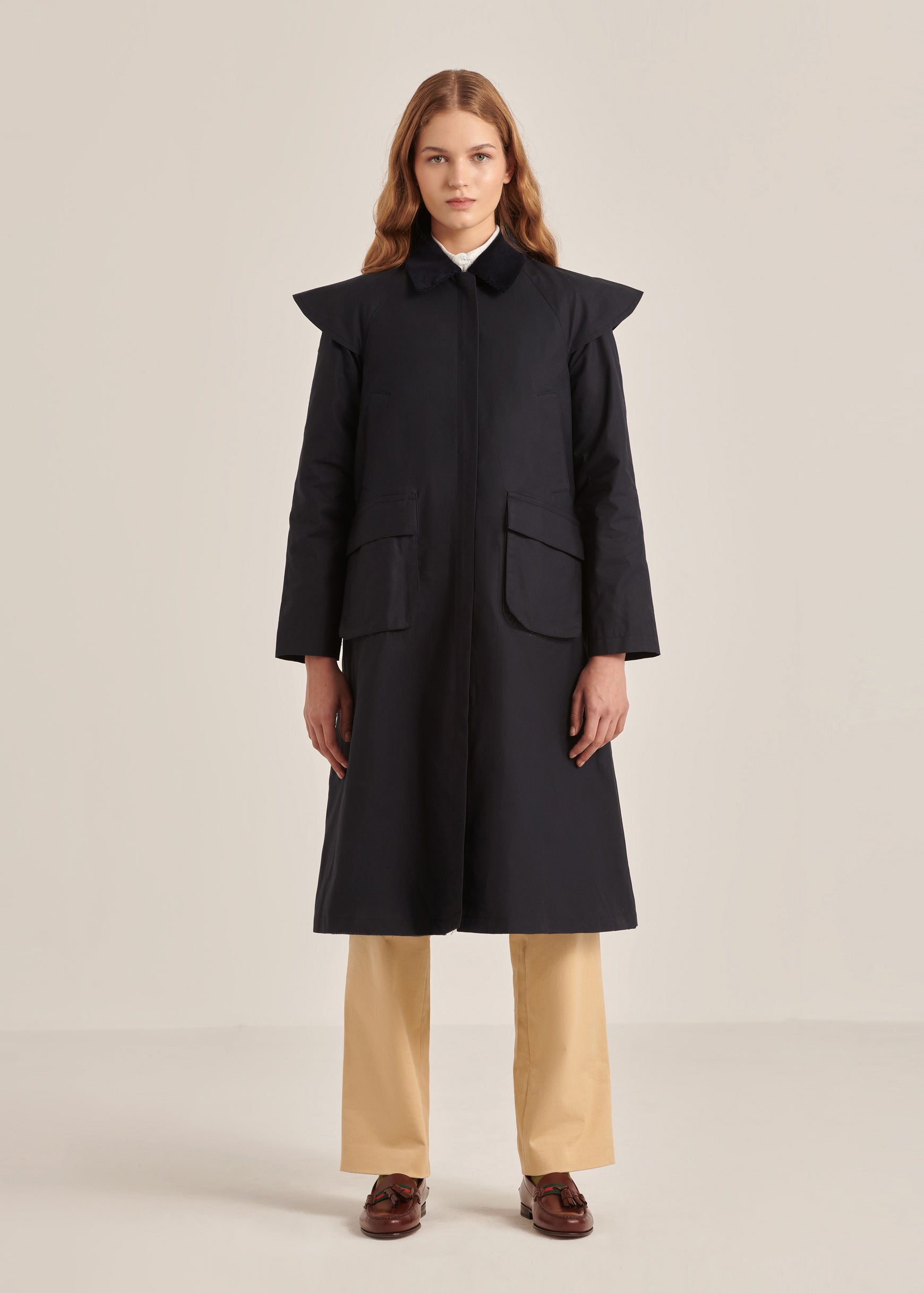 AILEIN NAVY TRENCH COAT