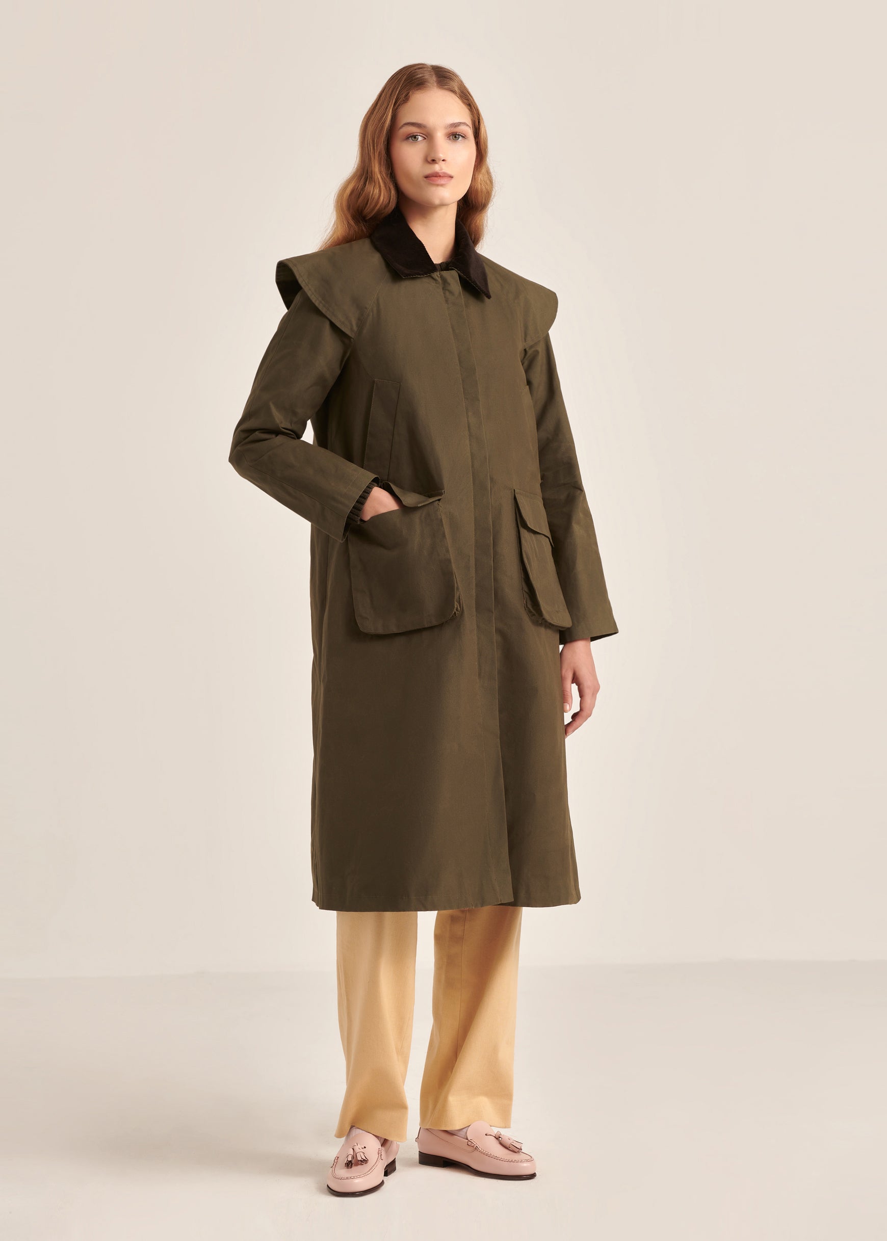 AILEIN GREEN TRENCH COAT